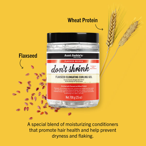Don't Shrink Flaxseed Elongating Curling Gel - Value Size 25 oz